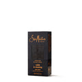 A box of SheaMoisture African Black Soap Bar Soap with Shea Butter, featuring a window that reveals the black soap inside. The natural skin cleanser comes in packaging that is predominantly black with orange and white text.