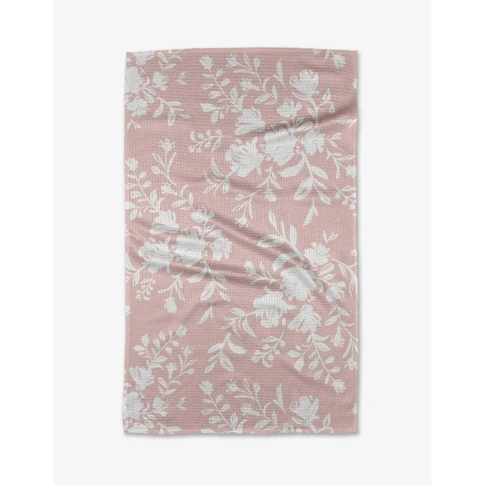 Botanical Silhouettes Blush Geometry Kitchen Tea Towel