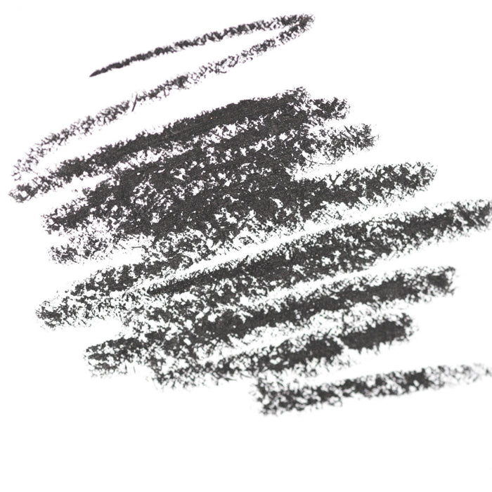 Thick, textured black lines with rough, uneven edges sweep diagonally across a white background—evoking the look of Ere Perez Jojoba Eye Pencil, a natural eyeliner ideal for sensitive eyes.