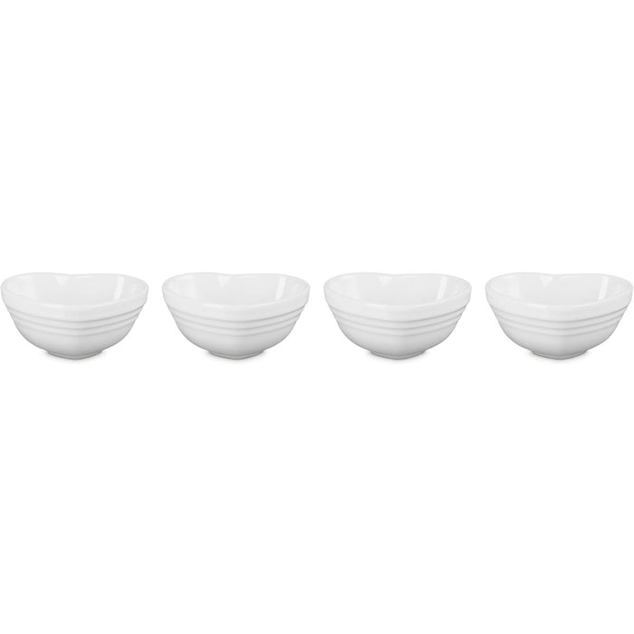 Le Creuset  Mini Heart Bowls Set of 4 - White
