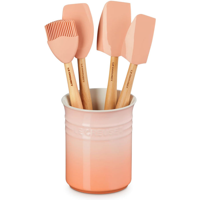 Le Creuset N/A Craft Series 5-Piece Utensil Set with Crock - Peche