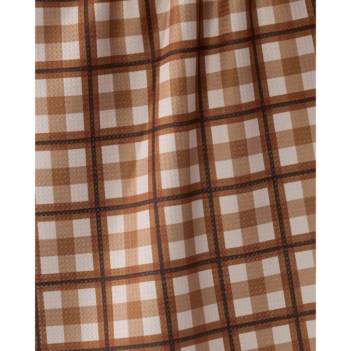Rich Cocoa Geometry Tea Towel