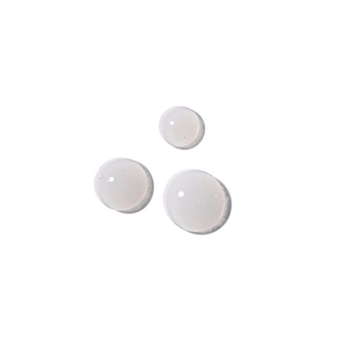 Three clear water droplets on a white background symbolize the purity and freshness of Terra Beauty Bars Super Boost+ Styling Mist, enriched with Amazonian superfoods for salon-quality hair care.